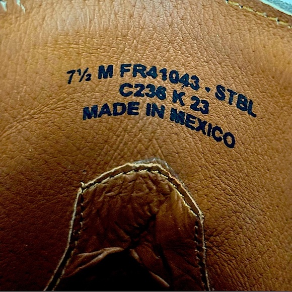 FRYE Steel Blue Suede Sacha Fringe Leather Western Bootie--NEW--7.5 - Picture 14 of 16